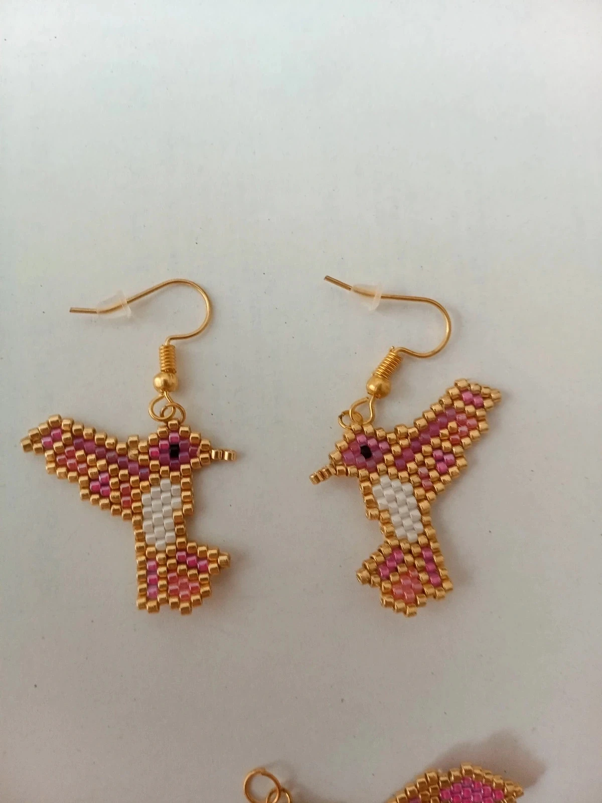 Parure bijoux colibri in Miyuki delica kralen – Oorbellen en hanger – photo 2